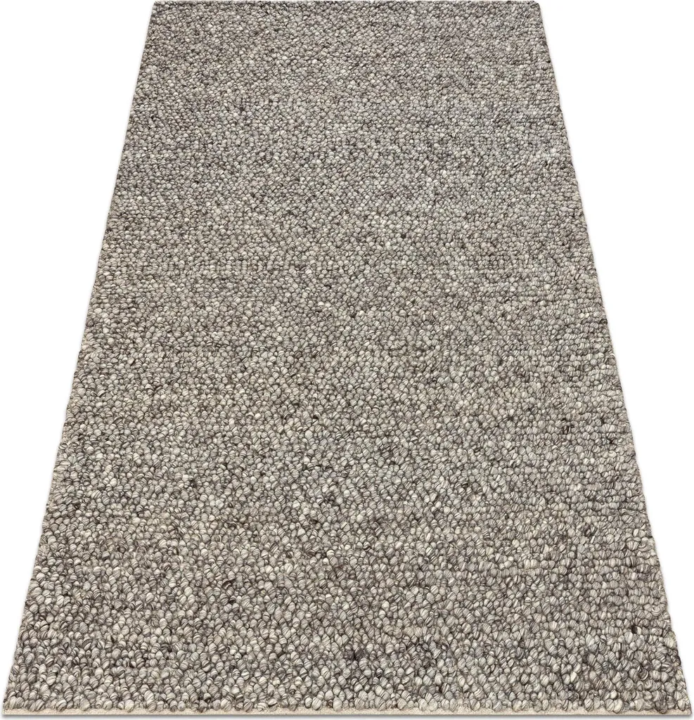 Tapis de salon en laine bouclée TAHAR anthracite 90x150 artisanal