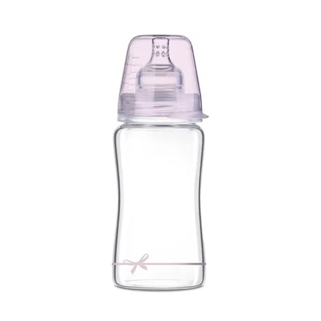 LOVI Butelka szklana Diamond Glass Baby Shower Girl 250 ml Zdjęcie produktu 