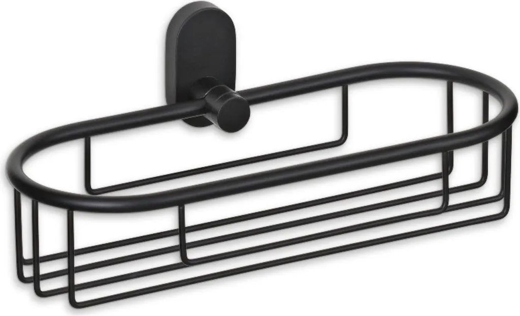 Panier de douche inox noir mat anti-corrosion Alessio 26x10,5x9,5 cm