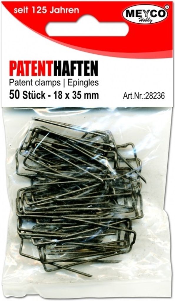 Patenthaften 18x35mm / 50 Stck.p.SB-Btl.,