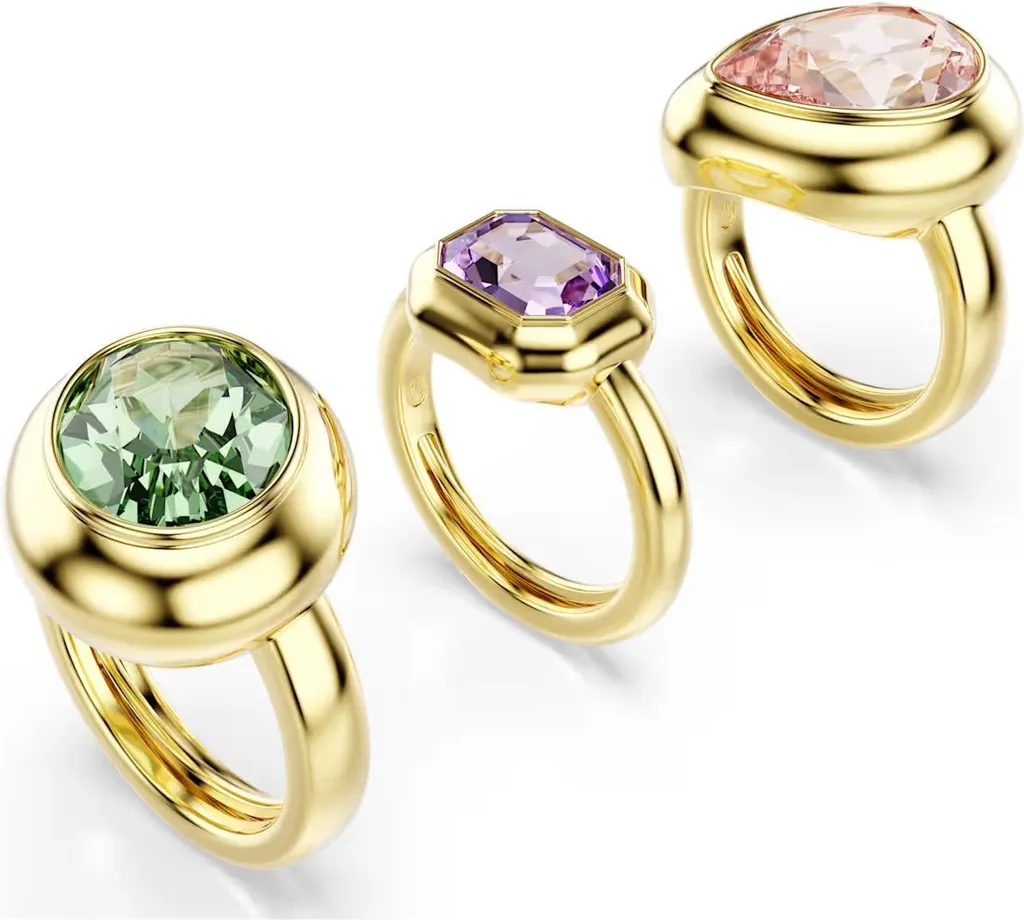Bague Swarovski Gema Multicolore : Cristaux Mixtes et Métal Rhodié