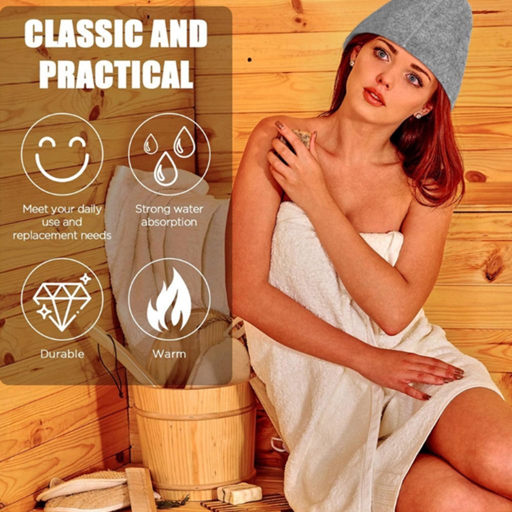 2 Stück Saunahut Vaporarium Hut Sauna Wollhut Bad Filzhut Produktbild 3