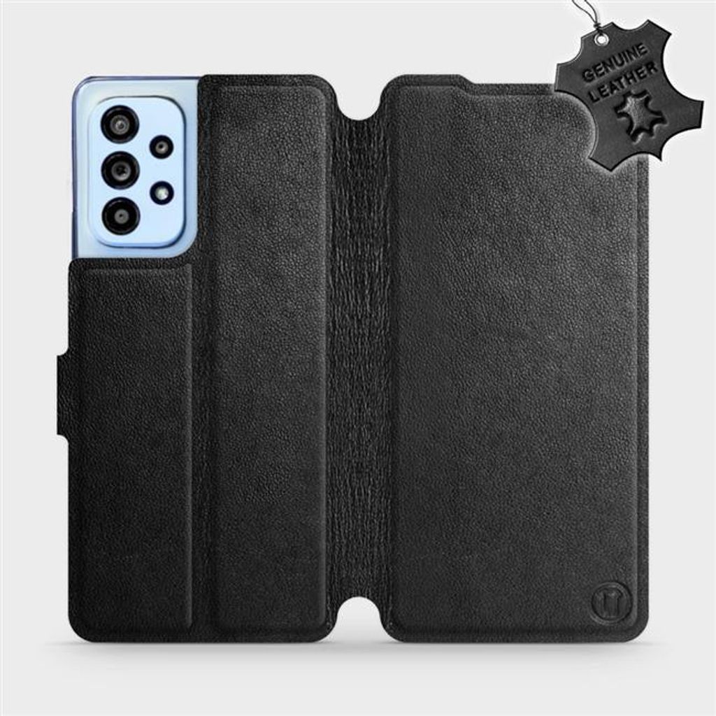 Echtleder Handyhülle für Galaxy A53 5G, Mobiwear Leather, Schwarz
