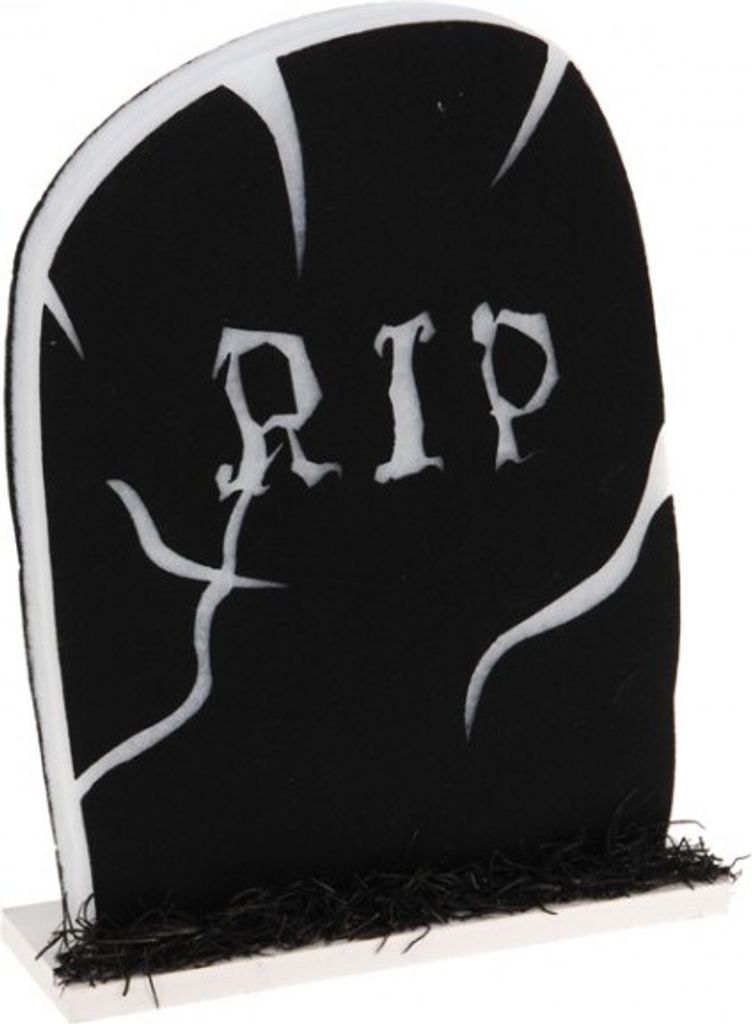 Grabstein Halloween 32 cm mit LED Watte Karneval Zubehör Produktbild 
