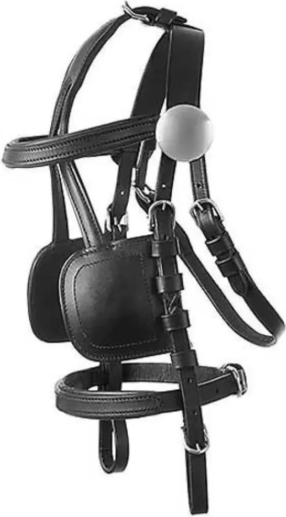 Harnais Lexhis Bochum cuir noir ergonomique spécial Mini Shetland - 67 chars