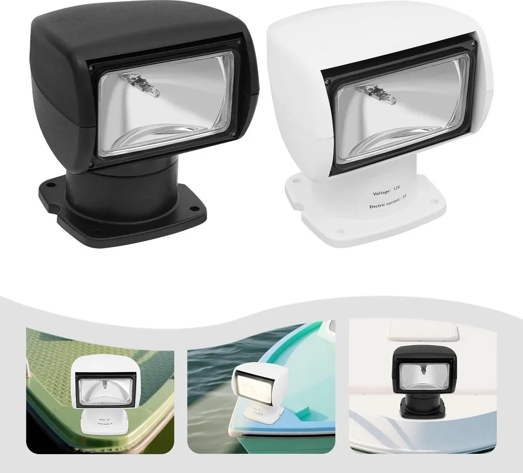 Projecteur marin orientable 3000 lm avec commande à distance pour pont - 2