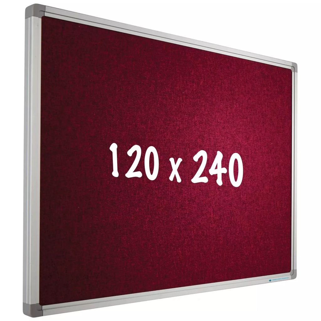Pinnwand Camira Stoff PRO Salvatore - Aluminiumrahmen - Einfache Montage - Reißzwecken - Rot - Pinnwände - 120x240cm