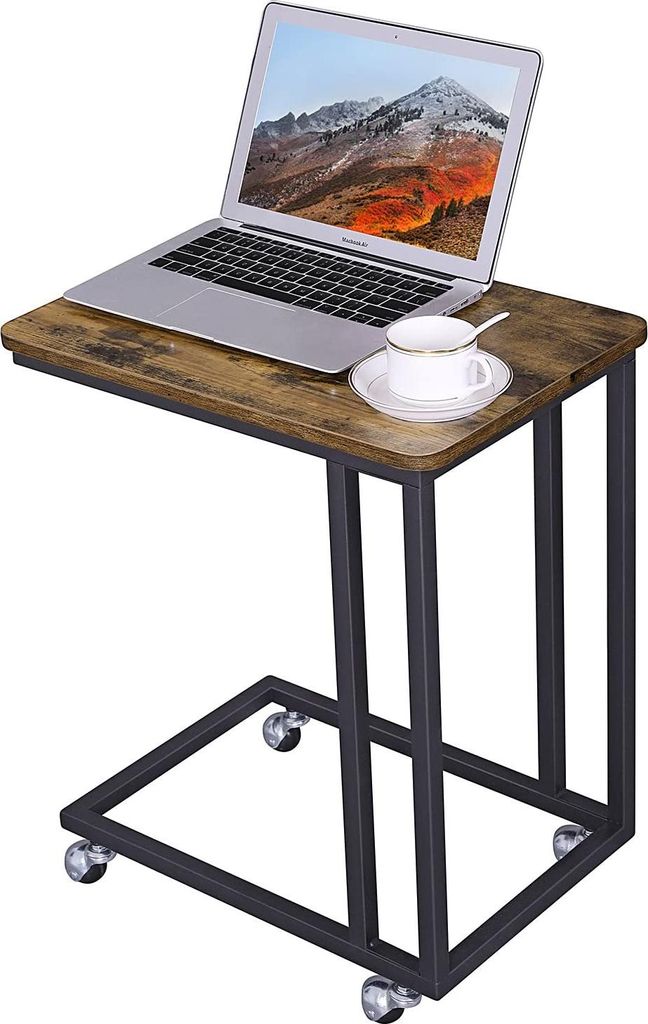 Dante Laptop-Tisch auf Rollen - rustikal braun/schwarz