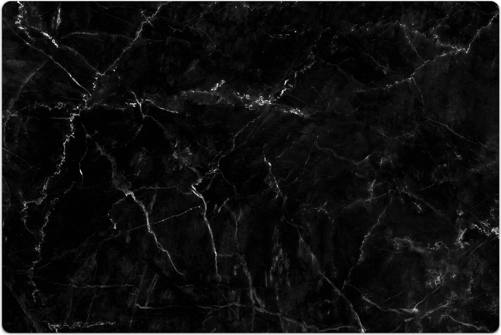Küchenmatte 100x150 cm Vinylmatte Bodenmatte Dekoration -schwarz Marmor