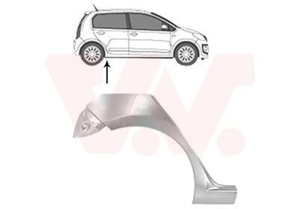 VAN WEZEL Seitenwand Reparaturblech für VW up! Schrägheck (121, 122, BL1, BL2) load up! Kastenwagen (121, 122, BL1, BL2) für SKODA Citigo Schrä...