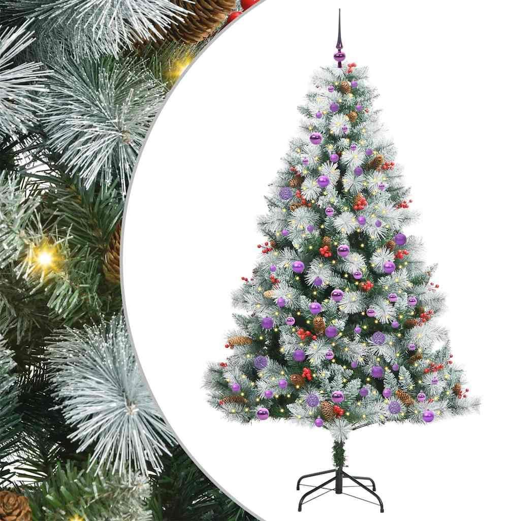 vidaXL Künstlicher Weihnachtsbaum Grün und Weiß 210 cm