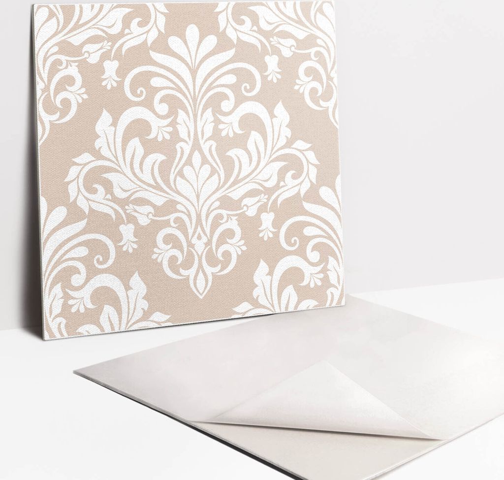 Fliesenaufkleber Set für Bad und Küche - 9 Fliesen Selbstklebend PVC - 30 x 30 - Elegantes Ornament