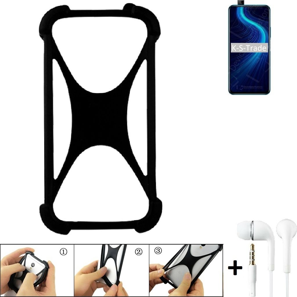 K-S-Trade Handy-Hülle + headphones kompatibel mit Huawei Honor X10 Schutz-Hülle Bumper Silikon Cover Case Silikoncase Silikonbumper TPU Softcase