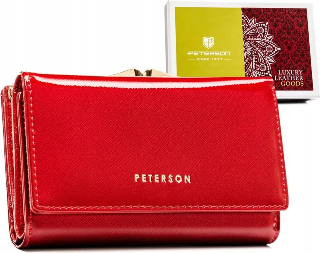 Peterson Portafoglio Donna Rosso in Pelle Naturale 14x9 cm | Acquista Ora