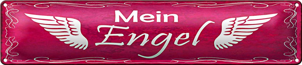 Blechschild Spruch 46x10cm Mein Engel Flügel Dekoration