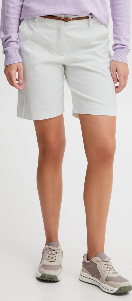 OXMO OXDaney Shorts Damen Chino Shorts Elegante Kurze Hose mit Kunstledergürtel Regular-Fit Baumwolle mit Stretch