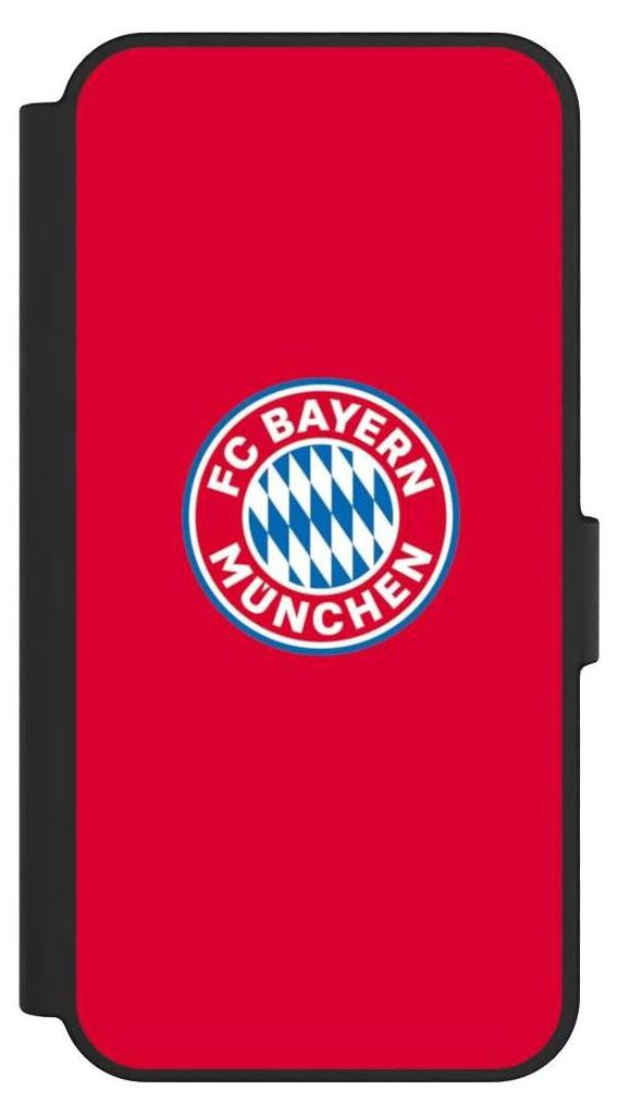 NIVOCASE Klapphülle für Samsung Galaxy S24 FE 5G Handyhülle aus Kunst Leder NIVOflip schwarz FC Bayern München FCB Logo