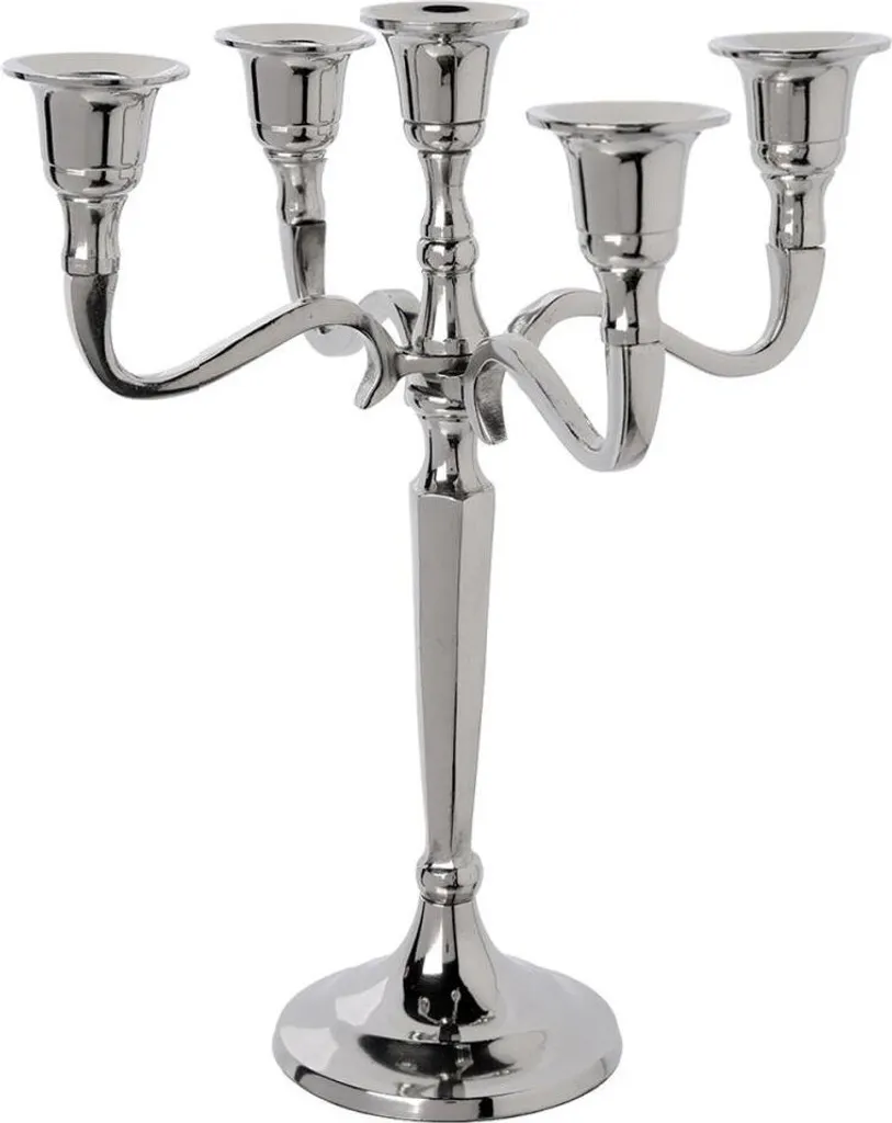 Bougeoir en métal argenté 22 cm stable pour protéger vos meubles de table