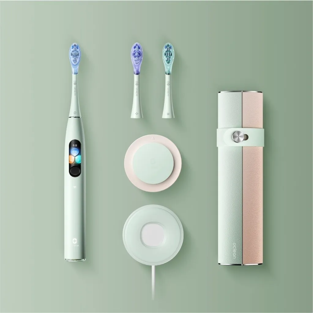 Oclean X Ultra S Verte : Brosse Sonique Connectée avec Écran et Boîtier - 10