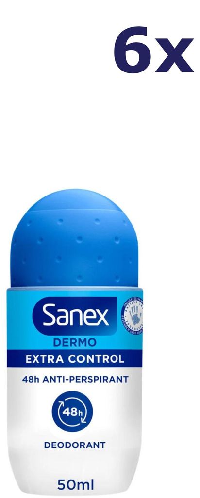 6x Sanex Deodorant Roll-On Extra Control 50 ml Produktbild 