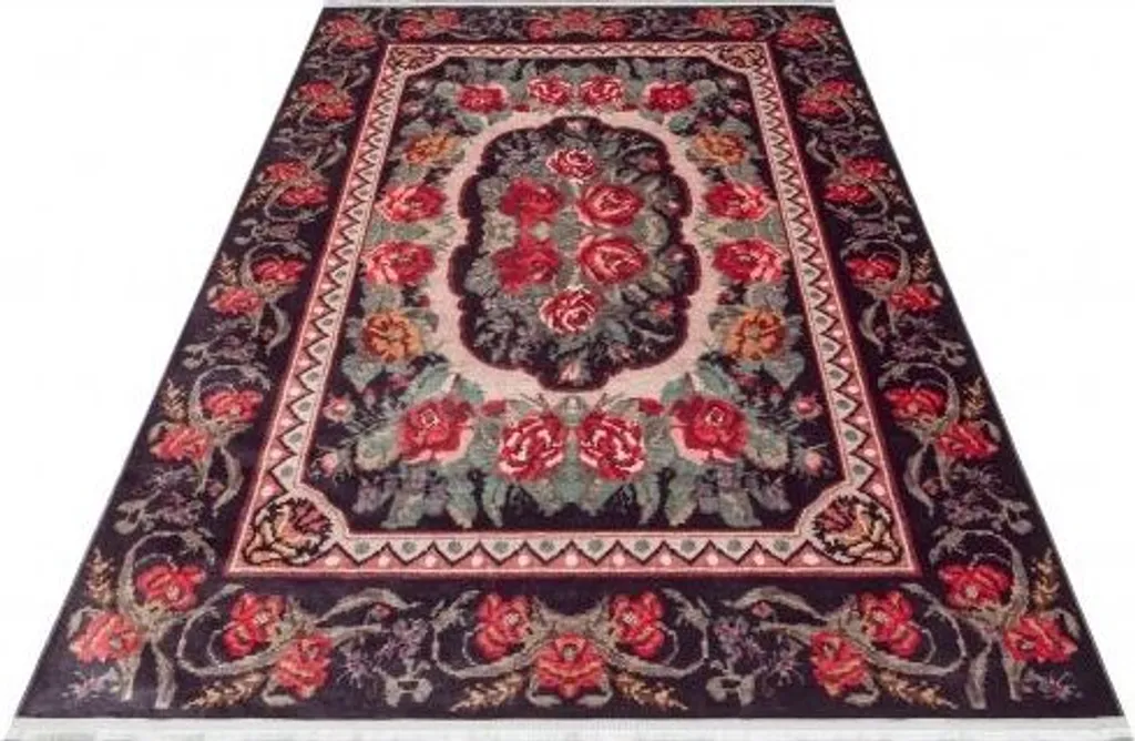 Tapis Antique 03 Black 120x180 cm - Style Vintage Noir pour Salon Chic