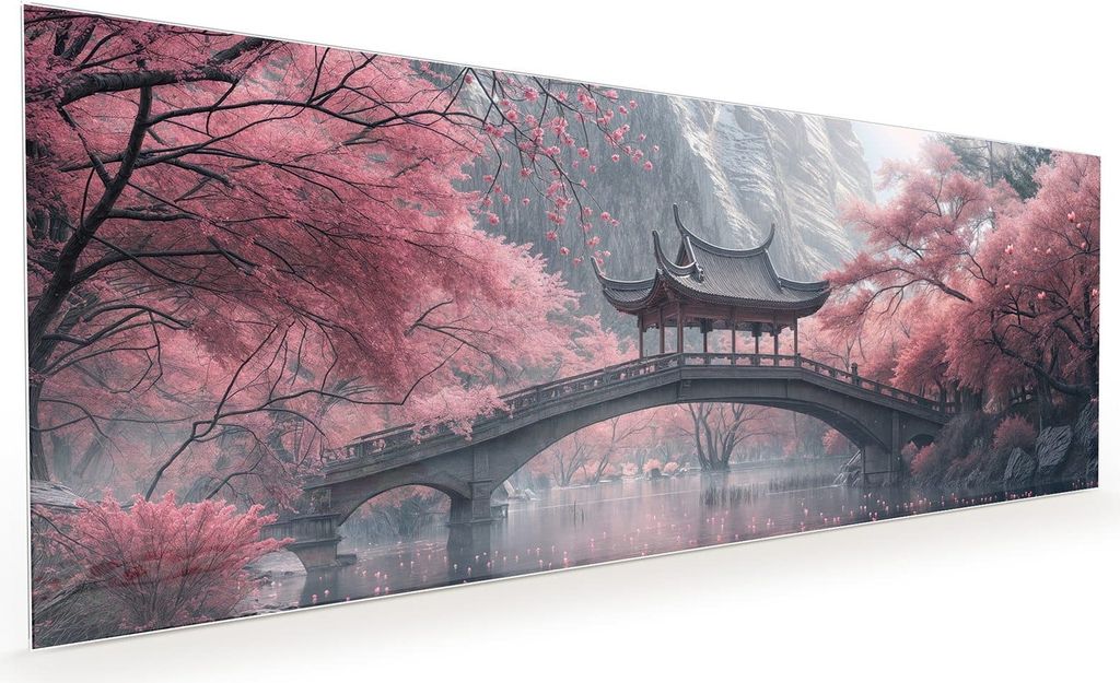 Küchenrückwand Spritzschutz Glas mit Motiv Japanischer Garten 40 x 40 cm