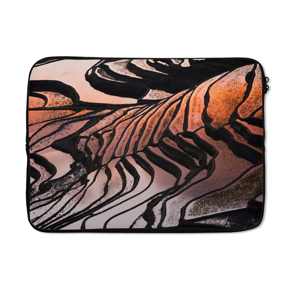 MuchoWow Laptop Hülle 14 ZollTerrasse - Reis - China Laptoptasche - Laptoptasche - Stoßsicher - Schutzhaube