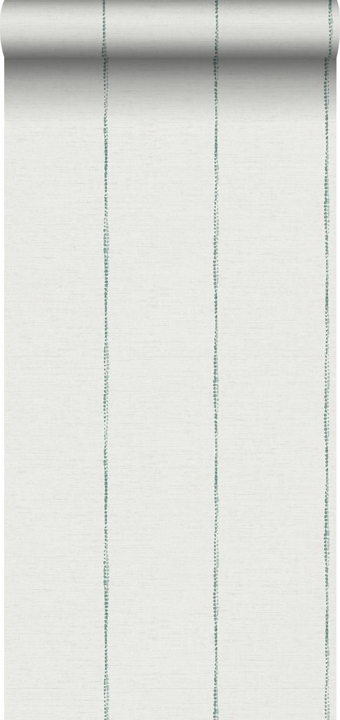 Sanders & Sanders Tapete gemalte Streifen Blaugrün und Weiß 53 cm x 10,05 m
