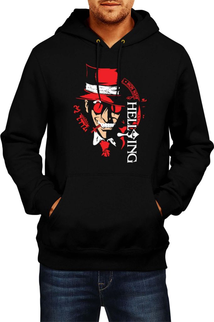 Herren Kapuzenpullover Manga Japan Anime Comics Animation Hellsing, Man XL / Schwarz