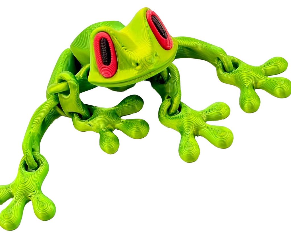 3D-gedruckter Frosch-Kühlschrankmagnet mit beweglichen Gelenken – Frosch-Fidget-Toy, bewegliche Tierfigur, magnetische Kühlschrankdekoration