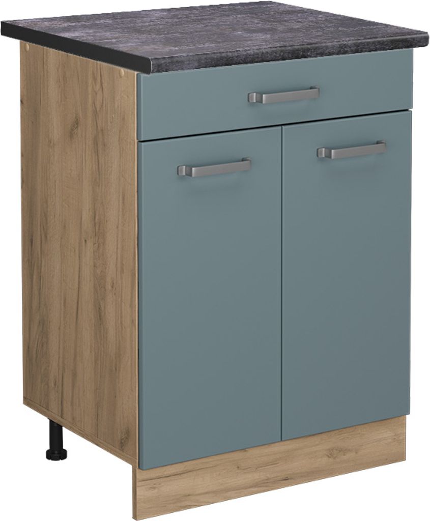 Küchenunterschrank Vicco R-Line Blau-Grau 60 cm mit Produktbild 