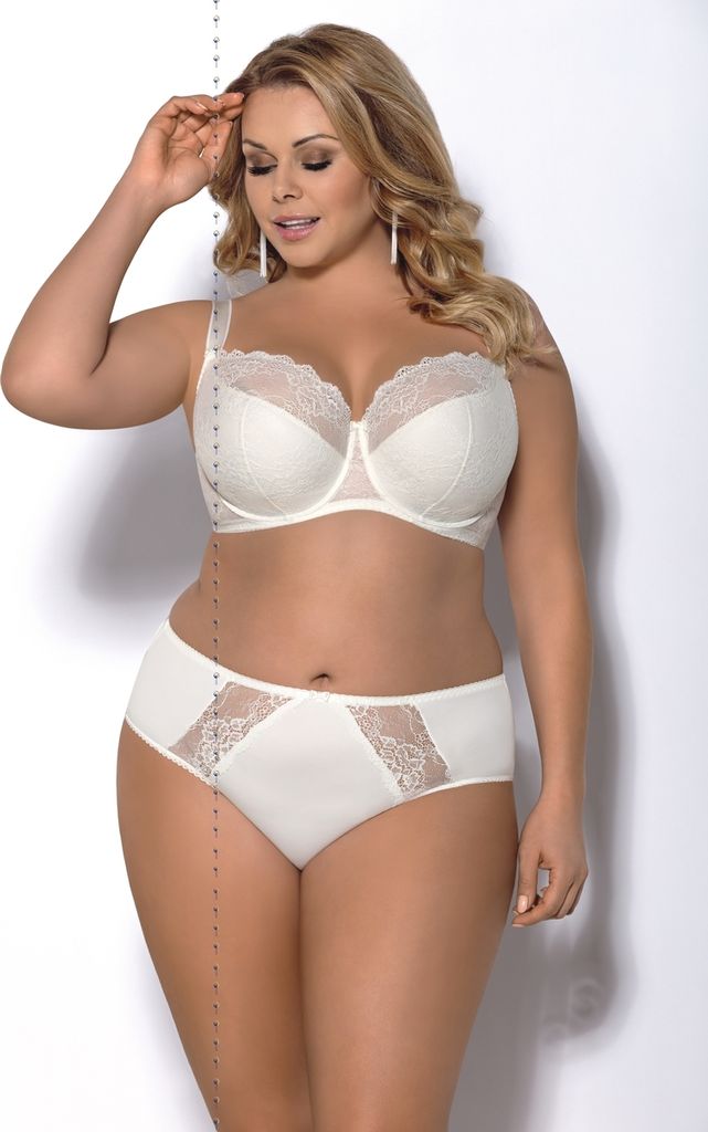 Gorsenia K358 Blanca Slips Dame Dessous Spitze geblümt normaler Bund Setteil EU, Schwarz, 3XL