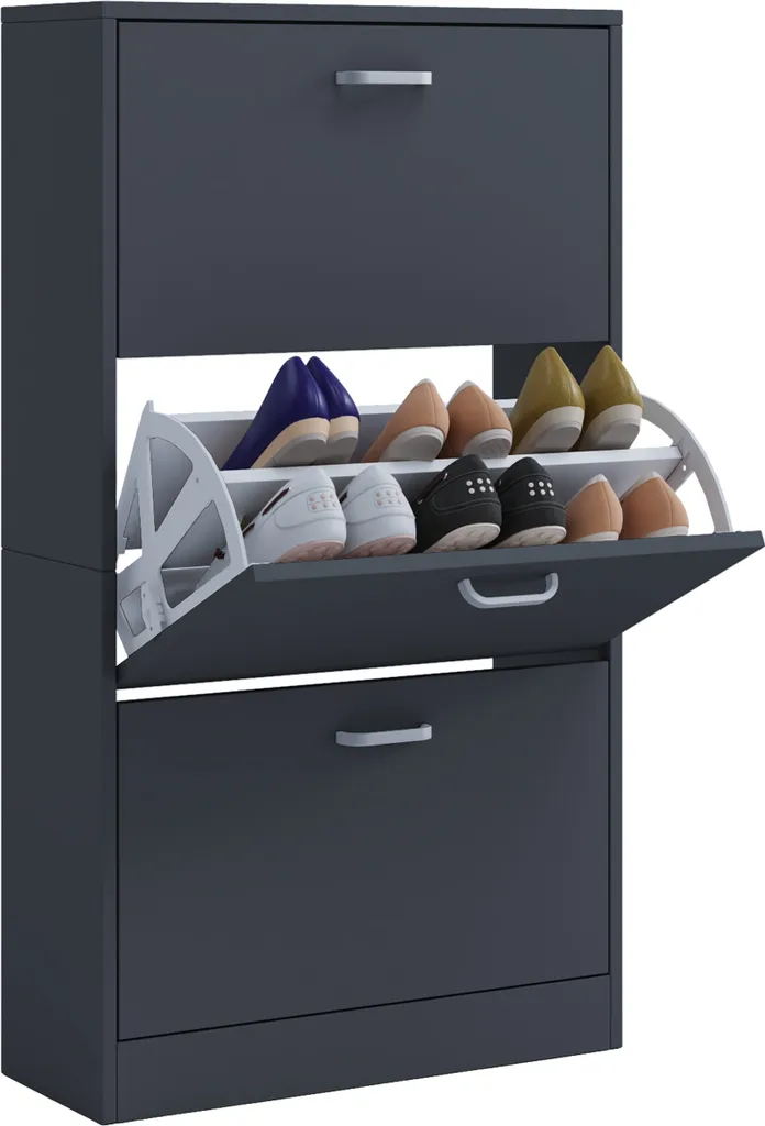 Sipos Armadietto Calzature Antracite 105x59x22 cm - Struttura Robusta