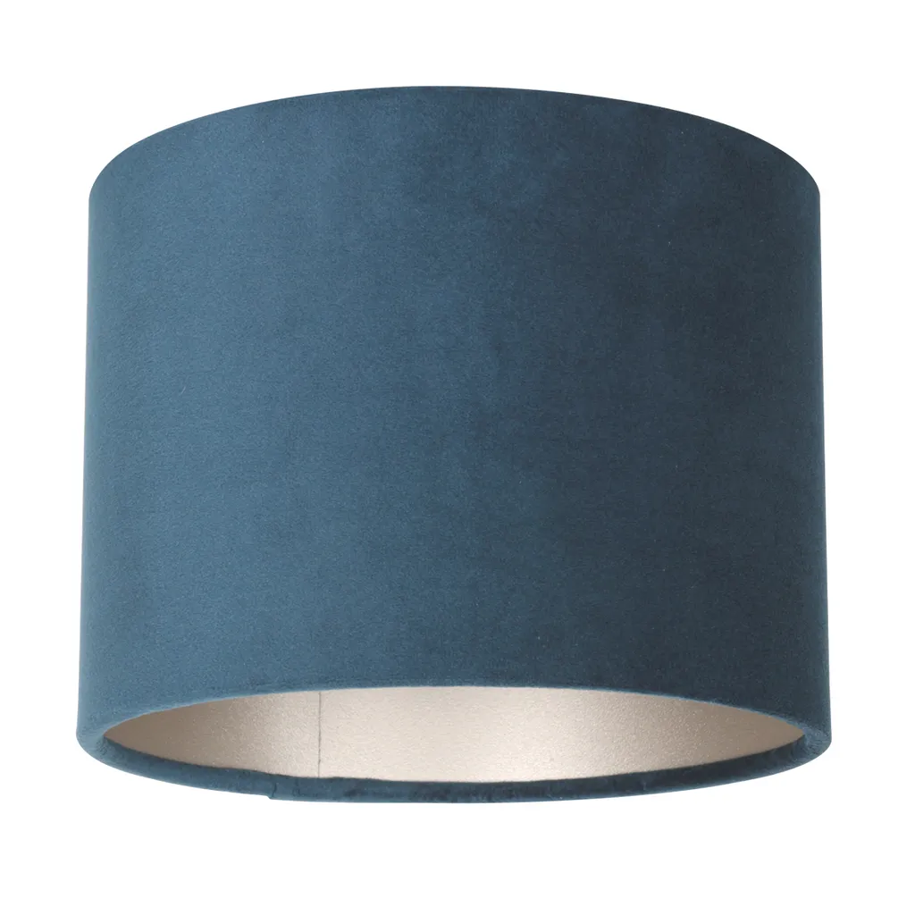 Petit Abat-jour Bleu 20cm Velours pour Rénover vos Lampes E27