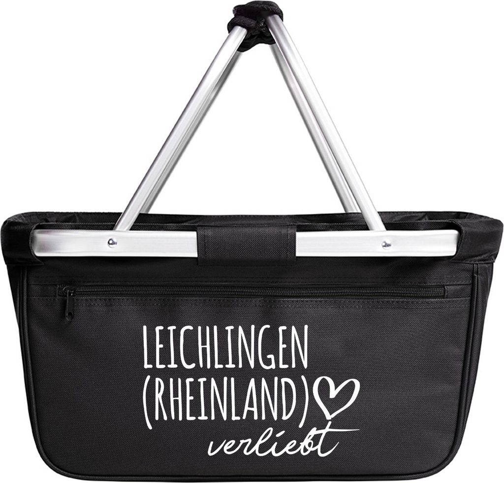 Huuraa Einkaufskorb Leichlingen Rheinland verliebt 20 Liter Black faltbarer Tragekorb Geschenkidee