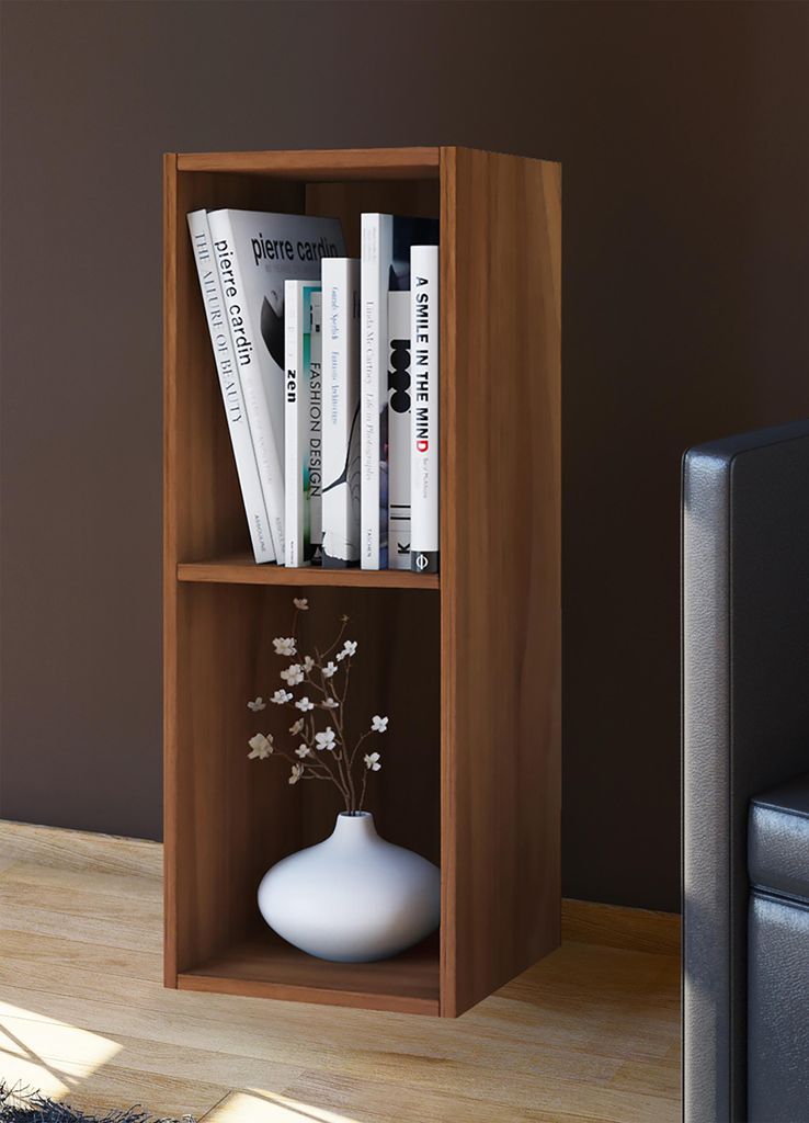 VCM Holz CD DVD Regal | Aufbewahrung | Maße H. 72 x B. 34 x T. 30 cm | Deko Regal | Bücherregal - Mendas 2 Fächer