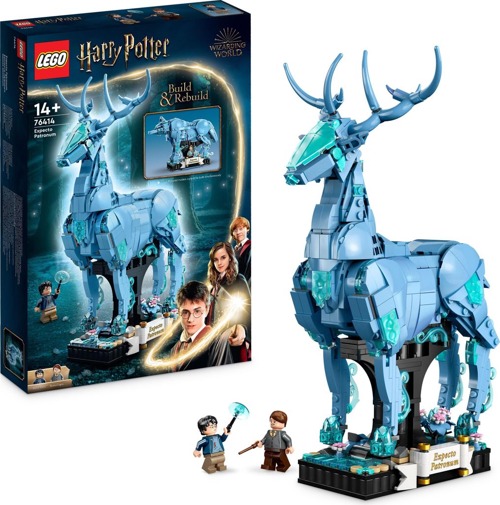 LEGO 76414 Harry Potter Expecto Patronum, 2 in 1 Hirsch und Produktbild