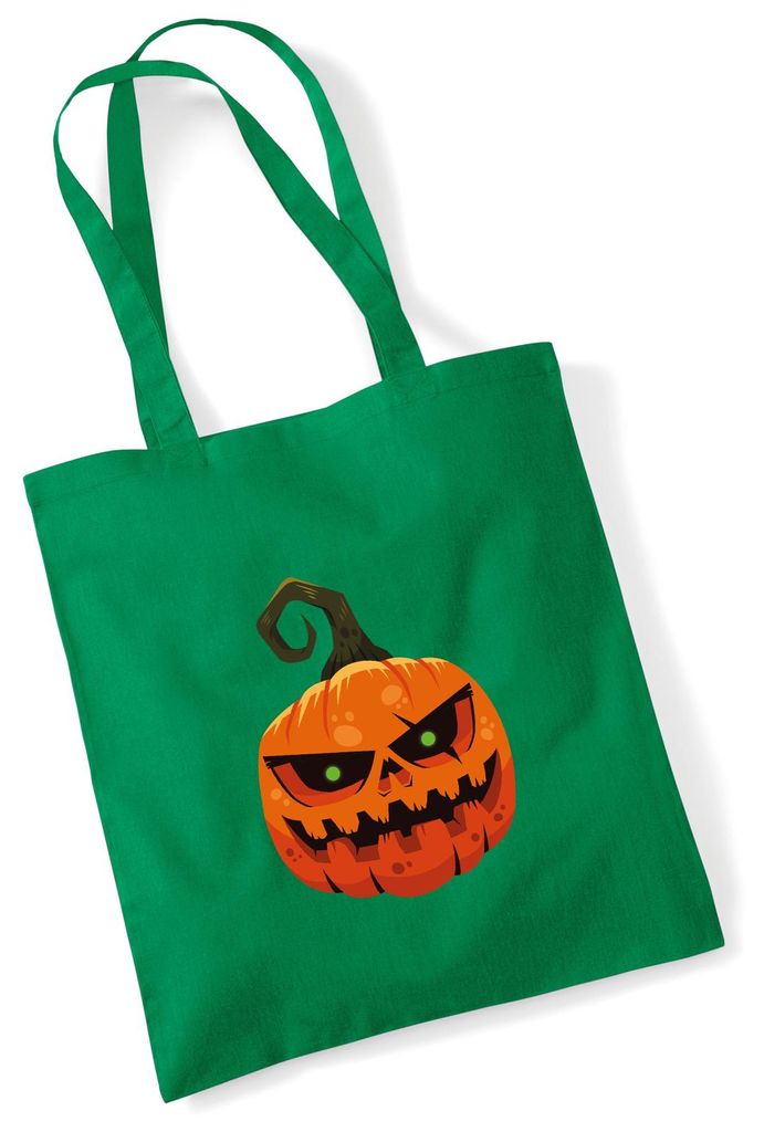 Huuraa Jutebeutel Halloweenkürbis Kürbis 10 Liter Kelly Green Baumwolle Tasche Geschenkidee