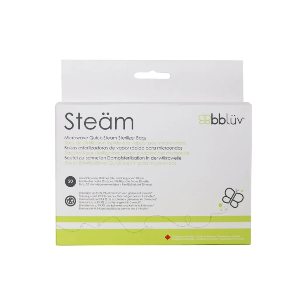 Sachets de stérilisation vapeur pour biberons et accessoires de repas