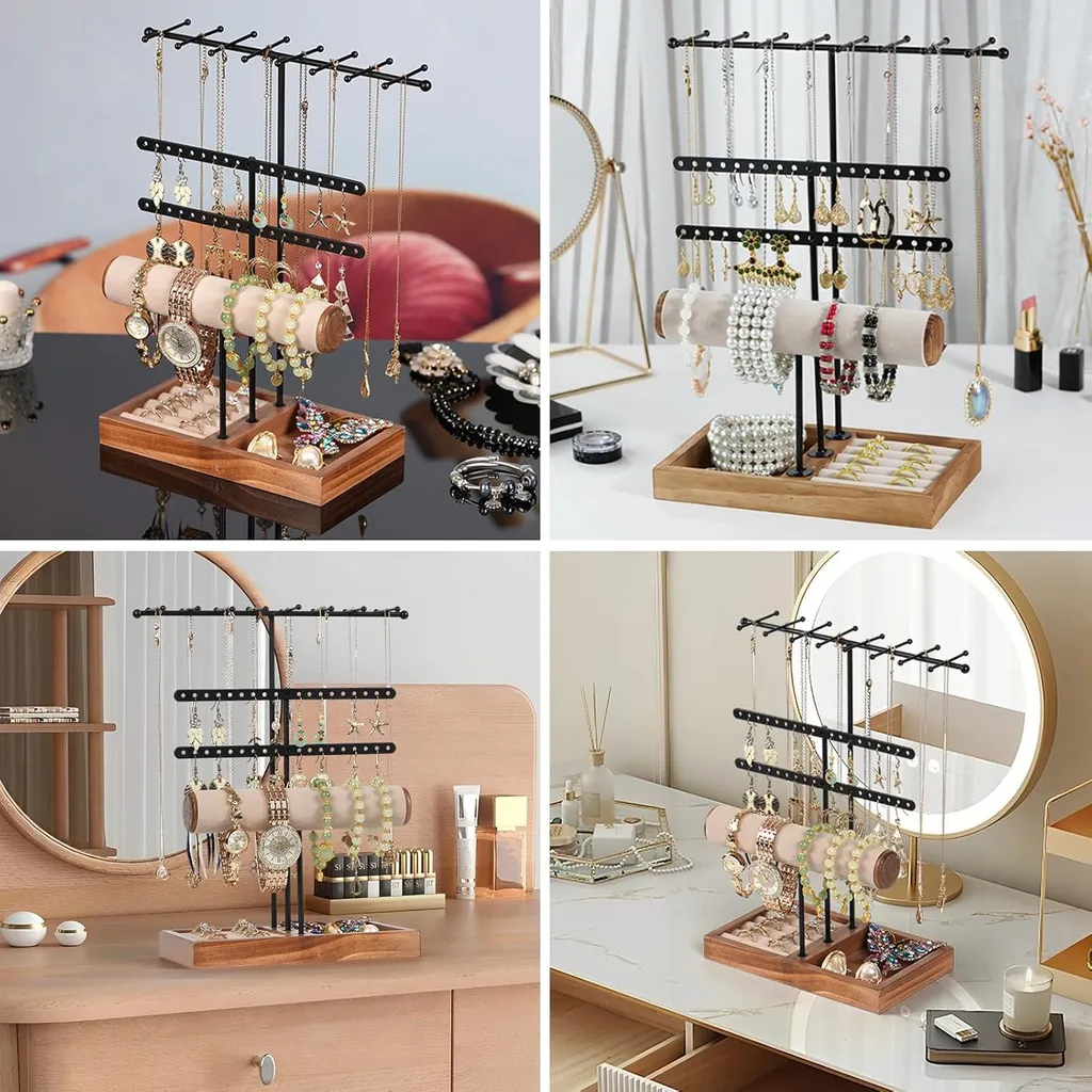 Présentoir bijoux multifonction pour boucles d'oreilles et bracelets chic