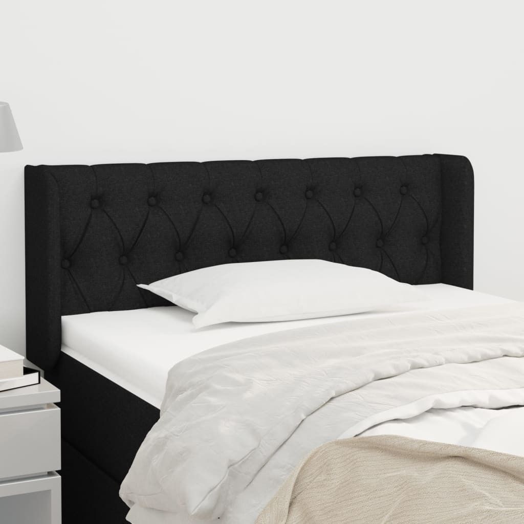 Maison Exclusive - Kopfteil mit Ohren Schwarz 103x16x78/88 cm Stoff
