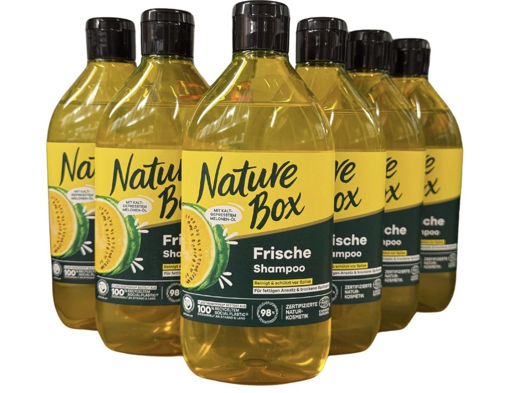 Nature Box Melon Shampoo 6 x 385 ml - Mit kaltgepresstem Produktbild 