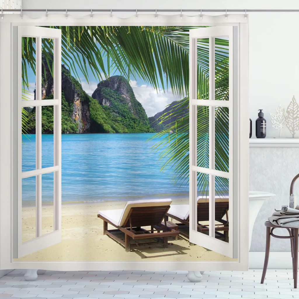 Tenda Doccia Tropici ABAKUHAUS 175x180 - Atmosfera Spa a Casa Tua