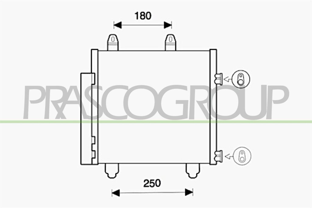 PRASCO CI206C001 Kondensator Klimaanlage Klimakondensator für TOYOTA AYGO (PAB4, KGB4) +Trockner