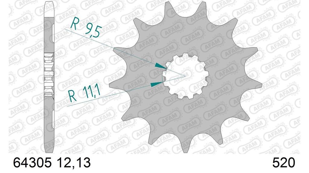 AFAM Standard Stahlritzel vorne 64305 - 520