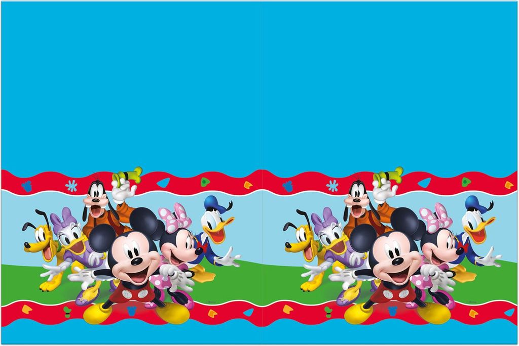 Plastiktischdecke Mickey Mouse 180 x 120 cm türkisblau -