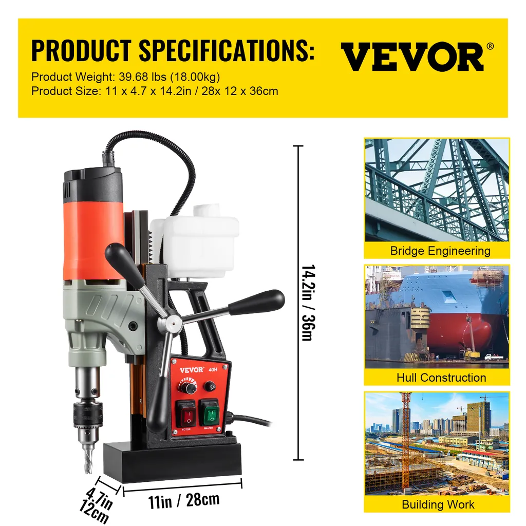 Perceuse magnétique pour structure métallique et travaux d'acier - 7