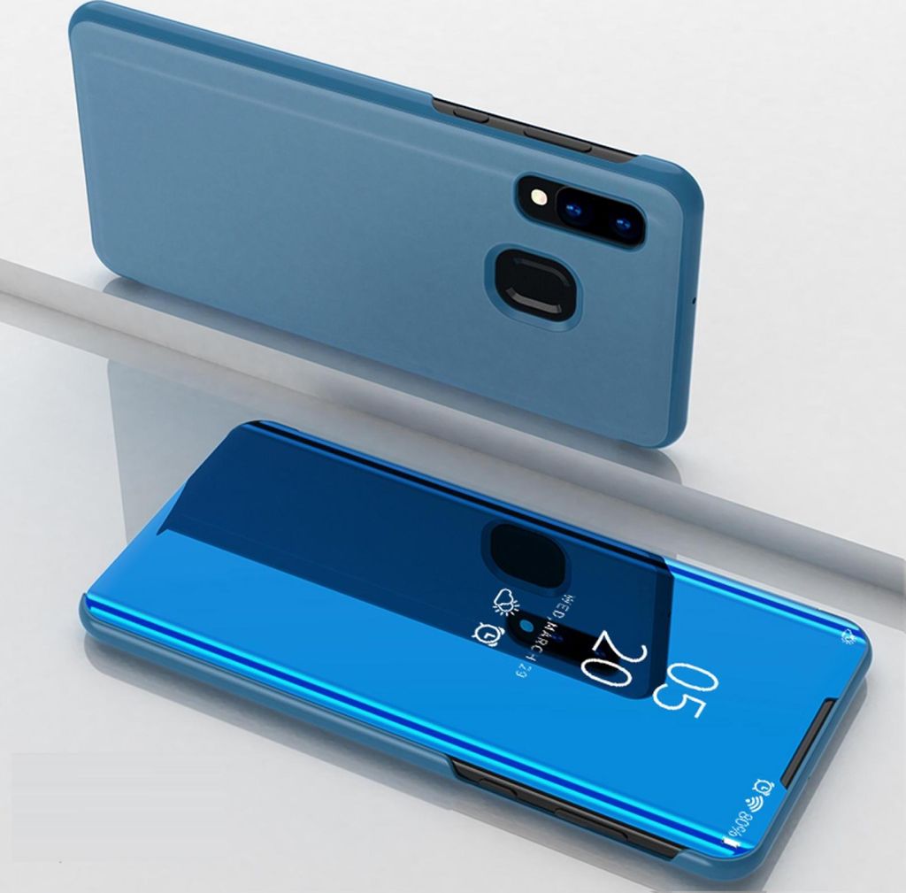 Handyhülle für Samsung Galaxy A30 Smart Cover Schutzhülle Clear View Case Blau