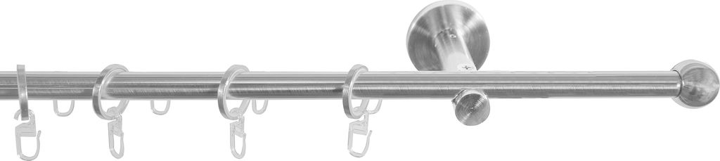 SN Deco - Stilgarnitur Bozen, 16mm, 1-lauf edelstahl optik, 300 cm (2x150 cm inkl. Verbinder)