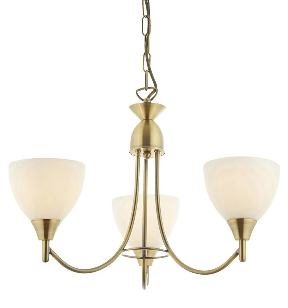 Suspension ALTON pour plafond haut laiton antique éclairage 3xE14